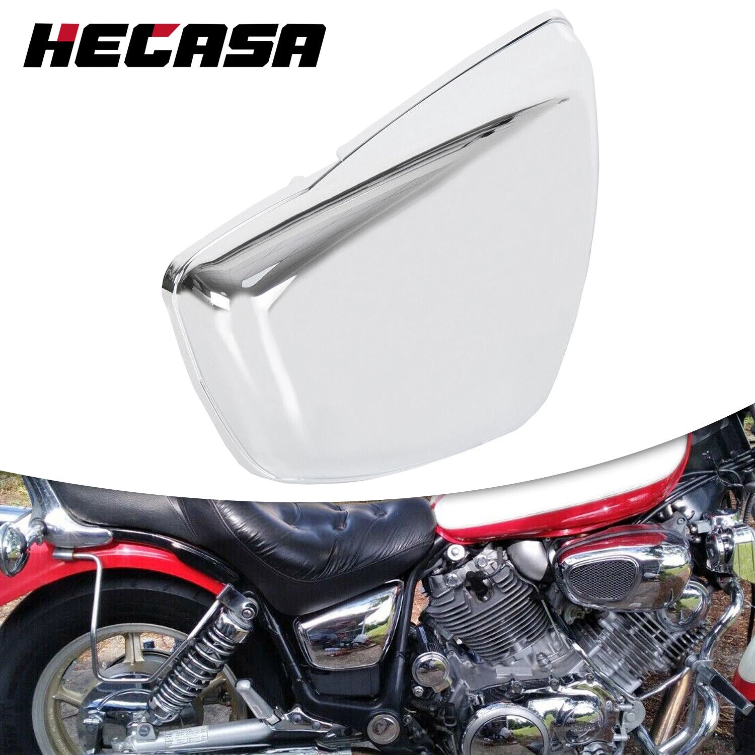 Chrome Right Side Panel Battery Cover for Yamaha Virago 1100 XV1100 (1986–1999)