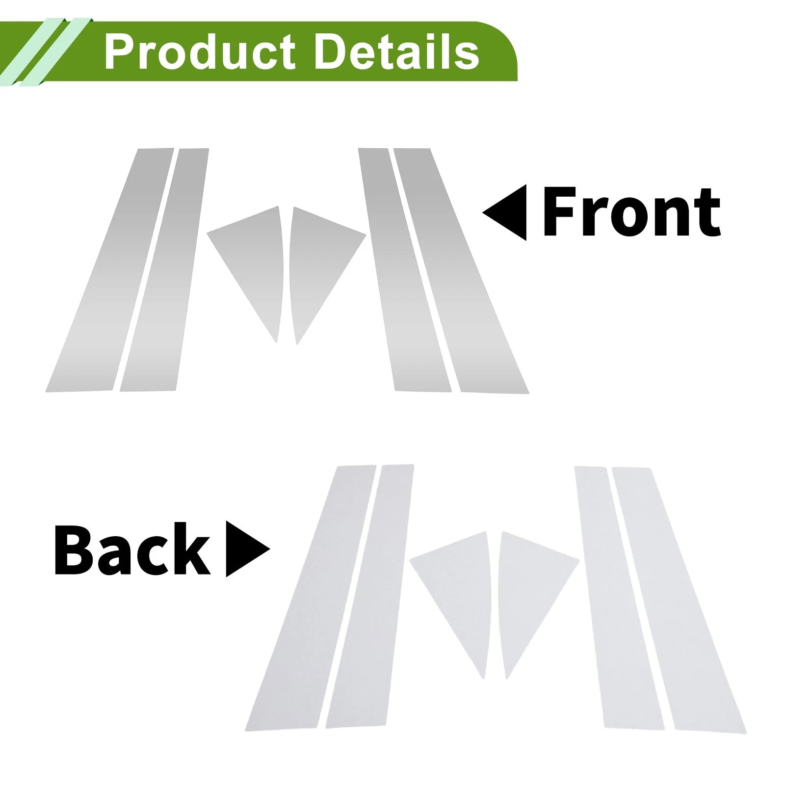 Set of 6 Pillar Window Trim for Chevy Equinox (2005–2009) Silver Tone