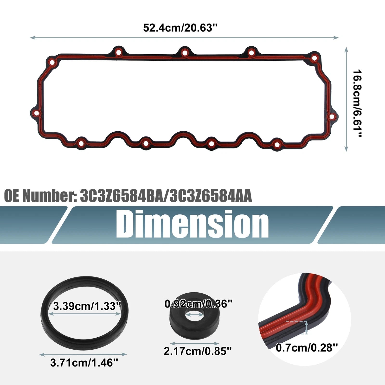 Set of 2 Engine Valve Cover Gaskets Seals for Ford F-250 Super (2003–2007)