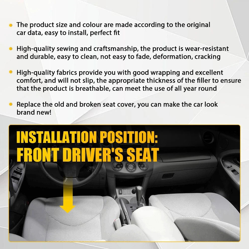 Driver Leather Bottom Seat Cover for Toyota RAV4 (2006–2012) EPY Gray Perforated