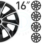 Set of 4 Black Universal Hub Caps for R16 Tire & Steel Rim