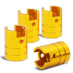 Set of 4 Gold Tire Rim Valve Stem Caps for Universal Fit (17MM)