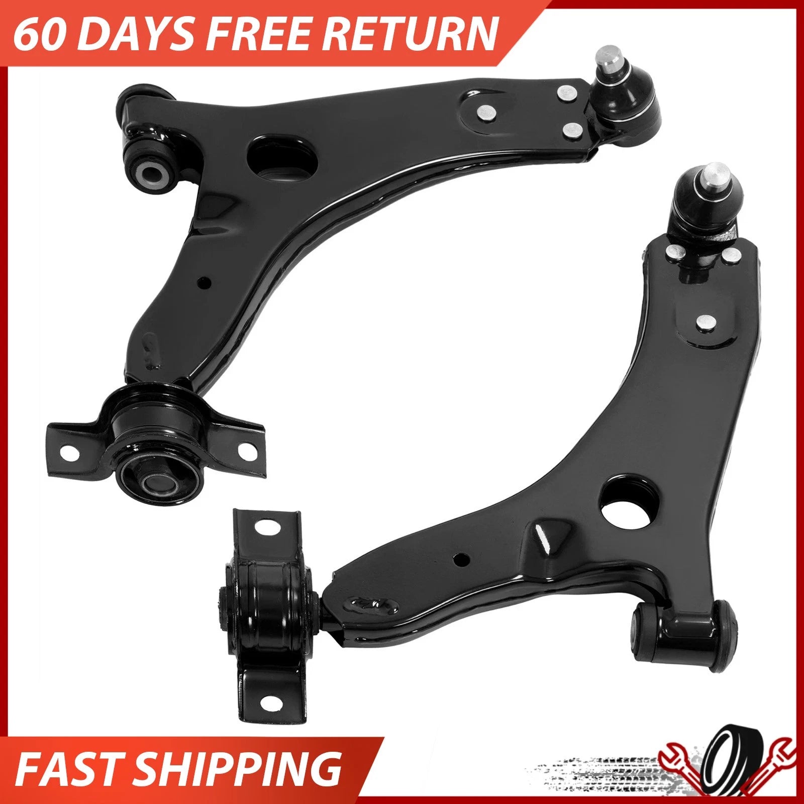 Set of 2 Front Lower Control Arms with Ball Joints for Ford Focus (2004–2011)