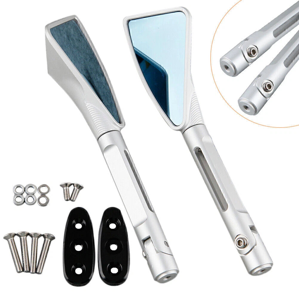 Set of 2 Rear View Side Mirrors for Suzuki GSXR 1000 (2001–2004) GSXR600 (2001–2005) Silver