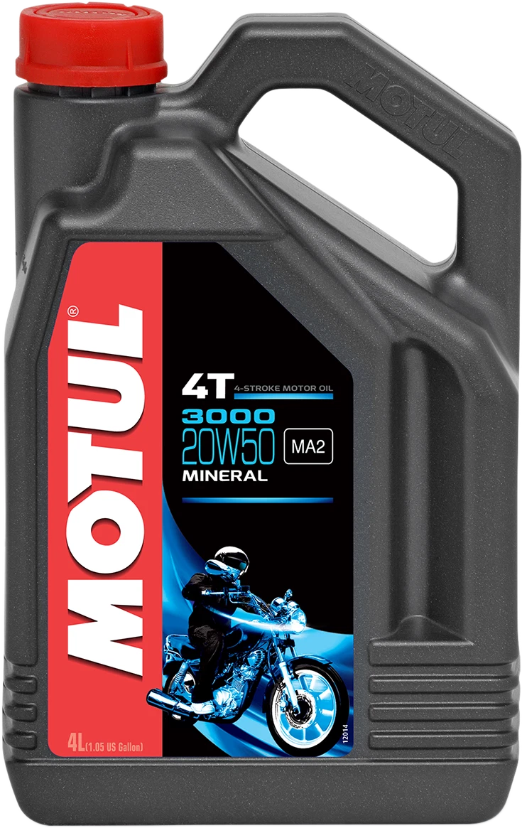 MOTUL 3000 20W-50 Mineral 4T Engine Oil for Motorcycle (1 Gallon) 107319