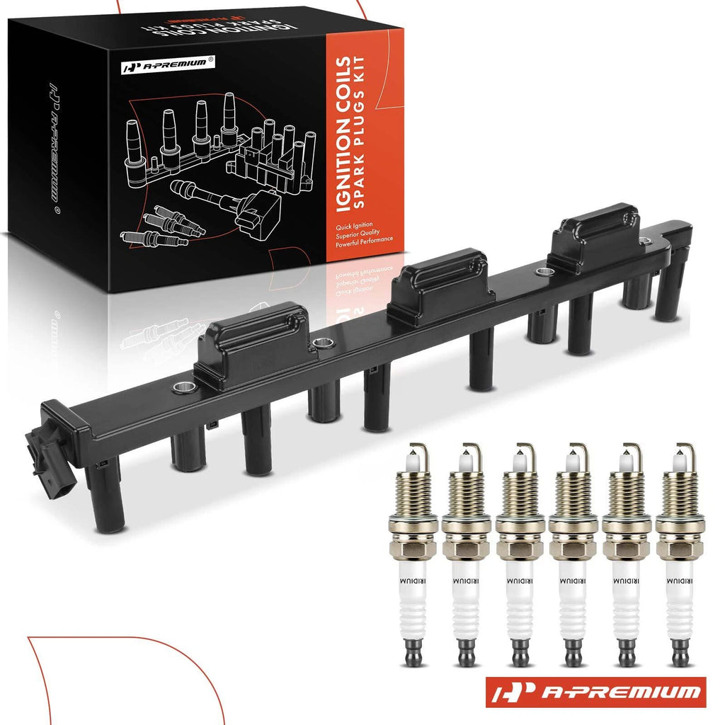 1x Ignition Coil & 6x Iridium Spark Plugs for Jeep Cherokee 