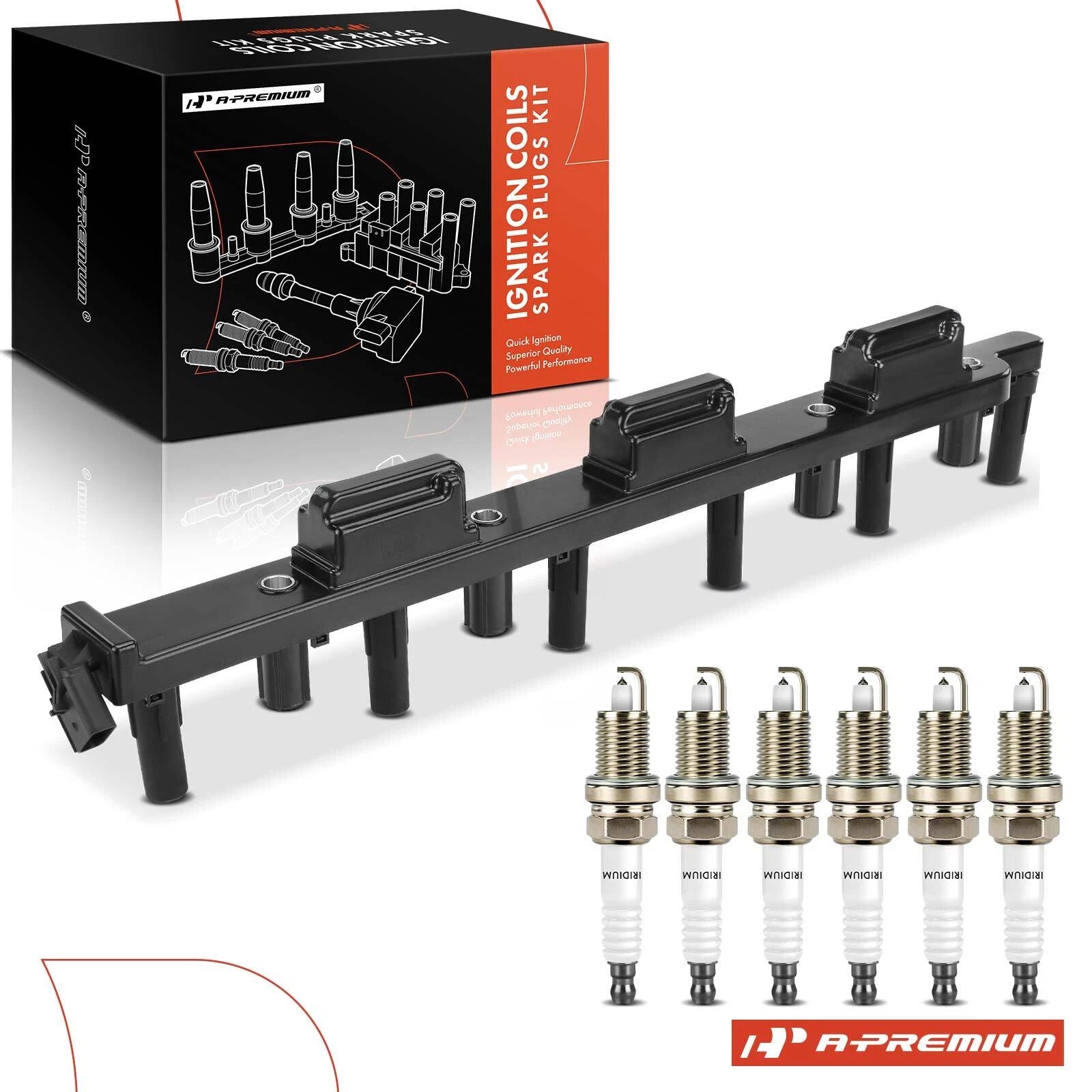 1x Ignition Coil & 6x Iridium Spark Plugs for Jeep Cherokee 