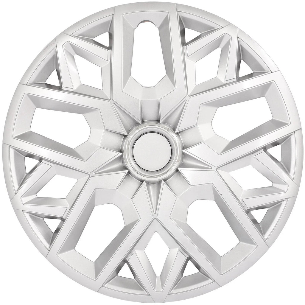 Set of 4 16" Silver Snap On Wheel Covers Hub Caps R16