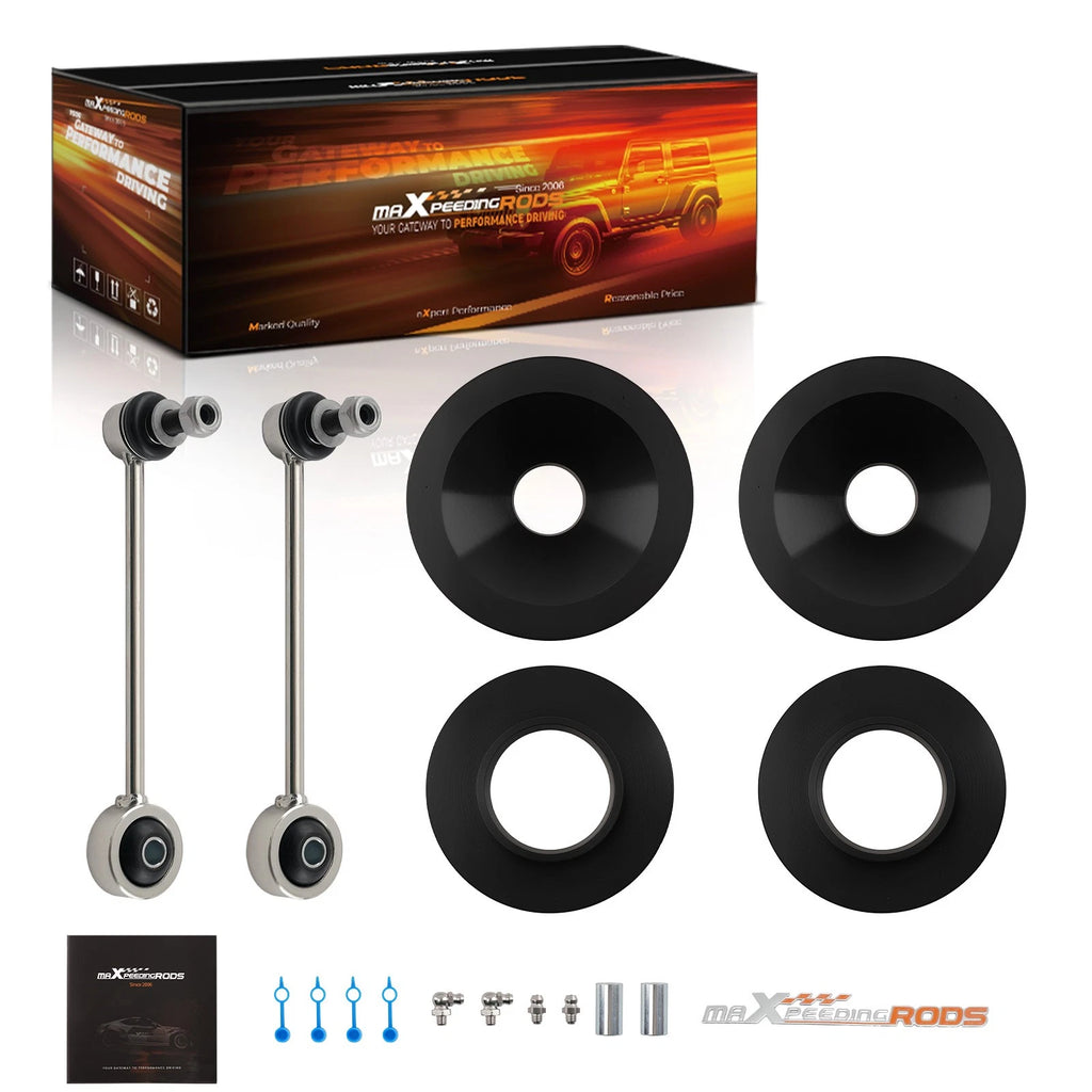 2" Front 1" Rear Leveling Kit for Jeep Wrangler JK (2007–2018) + Sway Bar Links