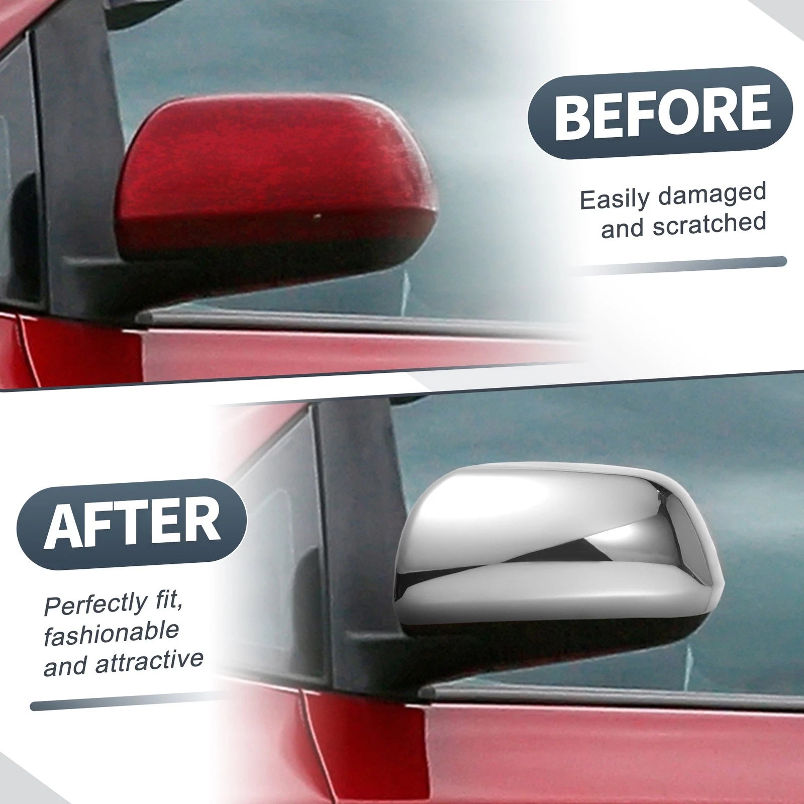 Set of 2 Rearview Mirror Cover Overlay Chrome for Toyota Sienna (2011–2020)