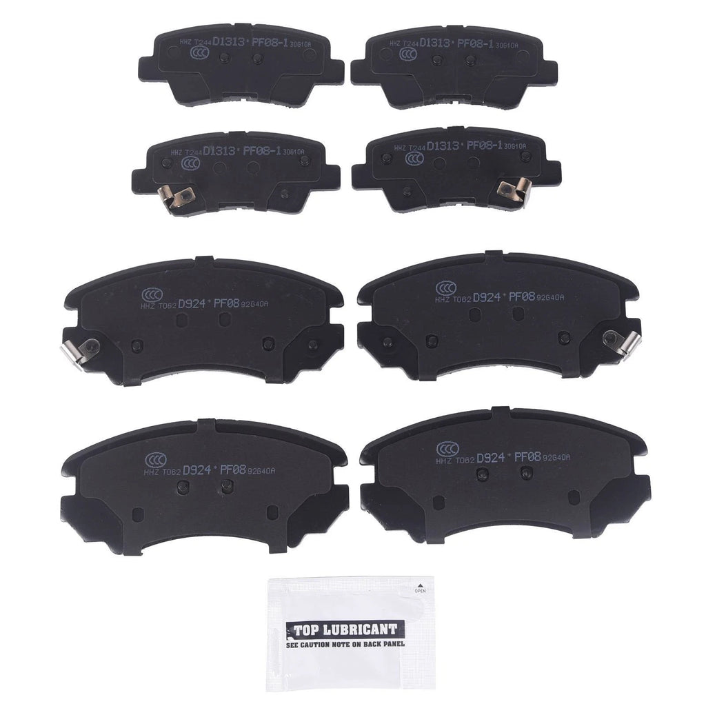 Set of 8 Ceramic Brake Pads for Kia Soul (2010–2013) Hyundai Sonata Elantra