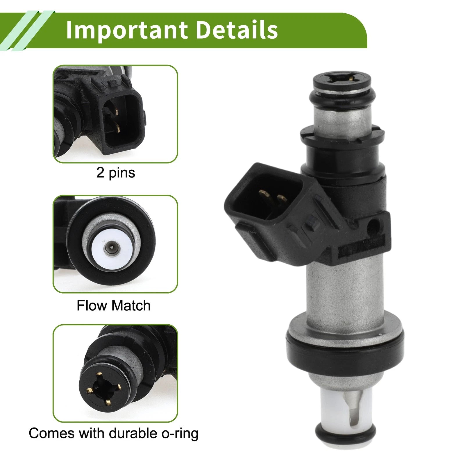 Fuel Injector No. 06164PCC000 for Honda CR-V 2.0 (1999–2001) 1 Pc Black