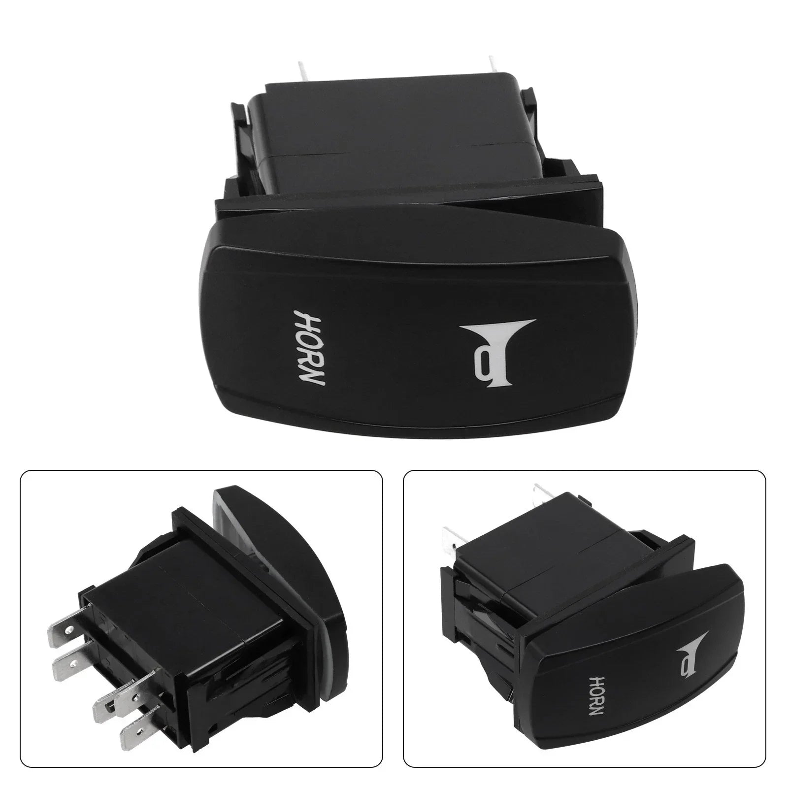 Rocker Switch Black ABS Blue LED Speaker Push Button for Car