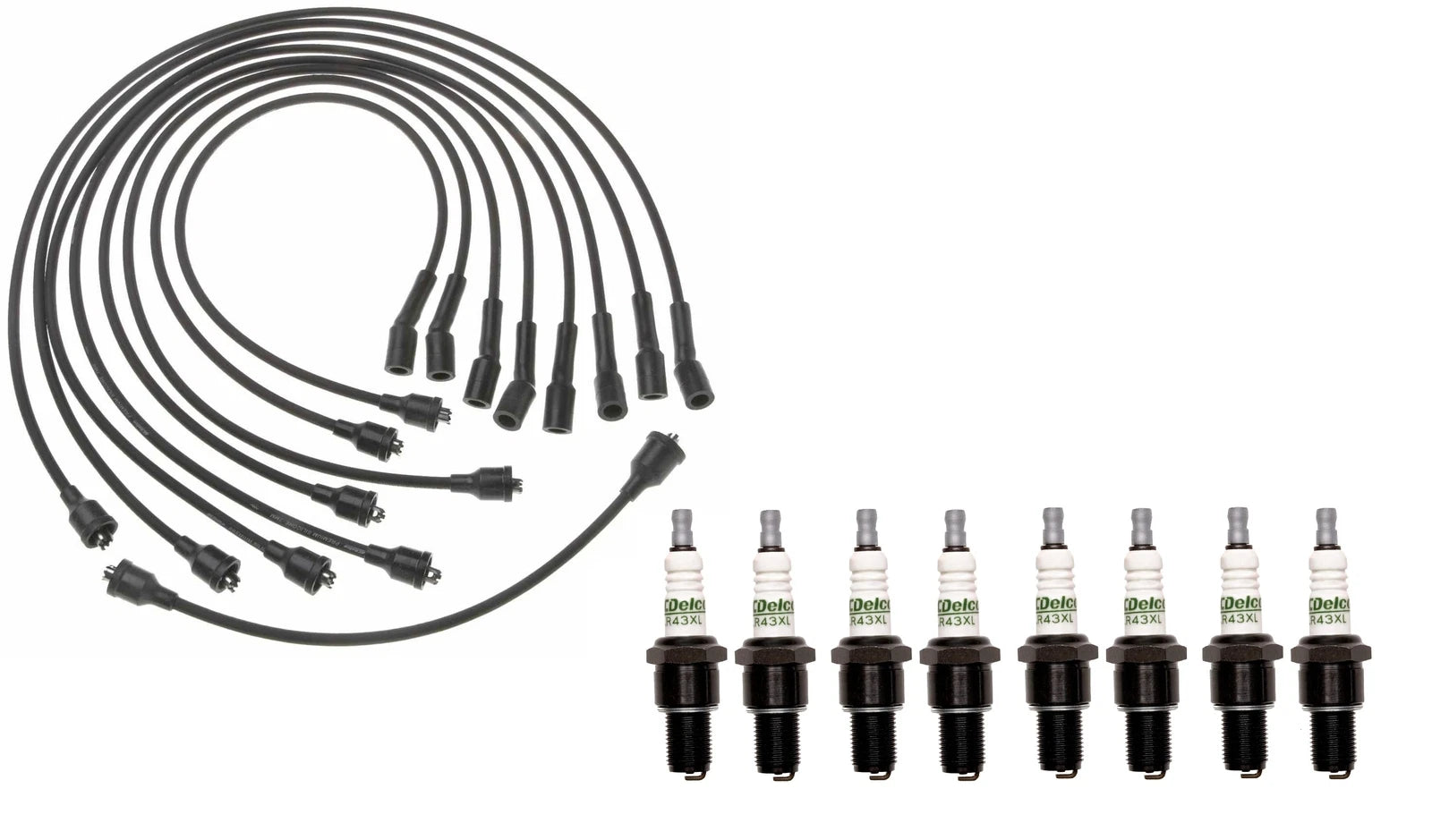 Ignition Wire Set & 8 ACDelco Spark Plugs for Chevy 7.4 V8