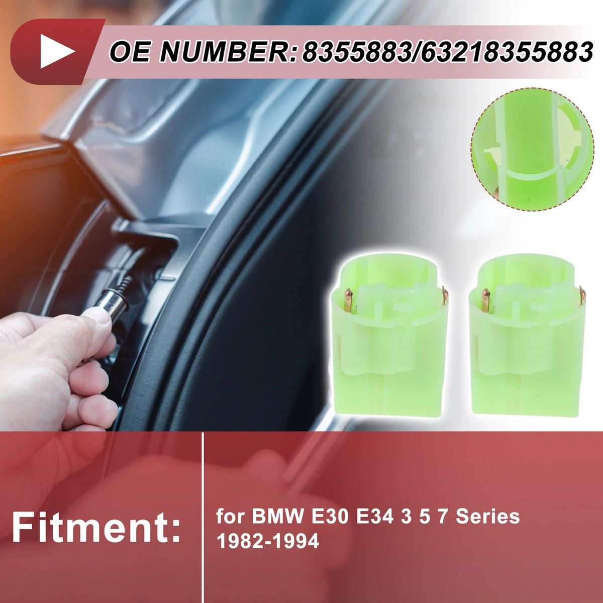 2pc Taillight Socket for BMW E30 E34 E32 3 5 7 Series (1982–1994) No. 8355883