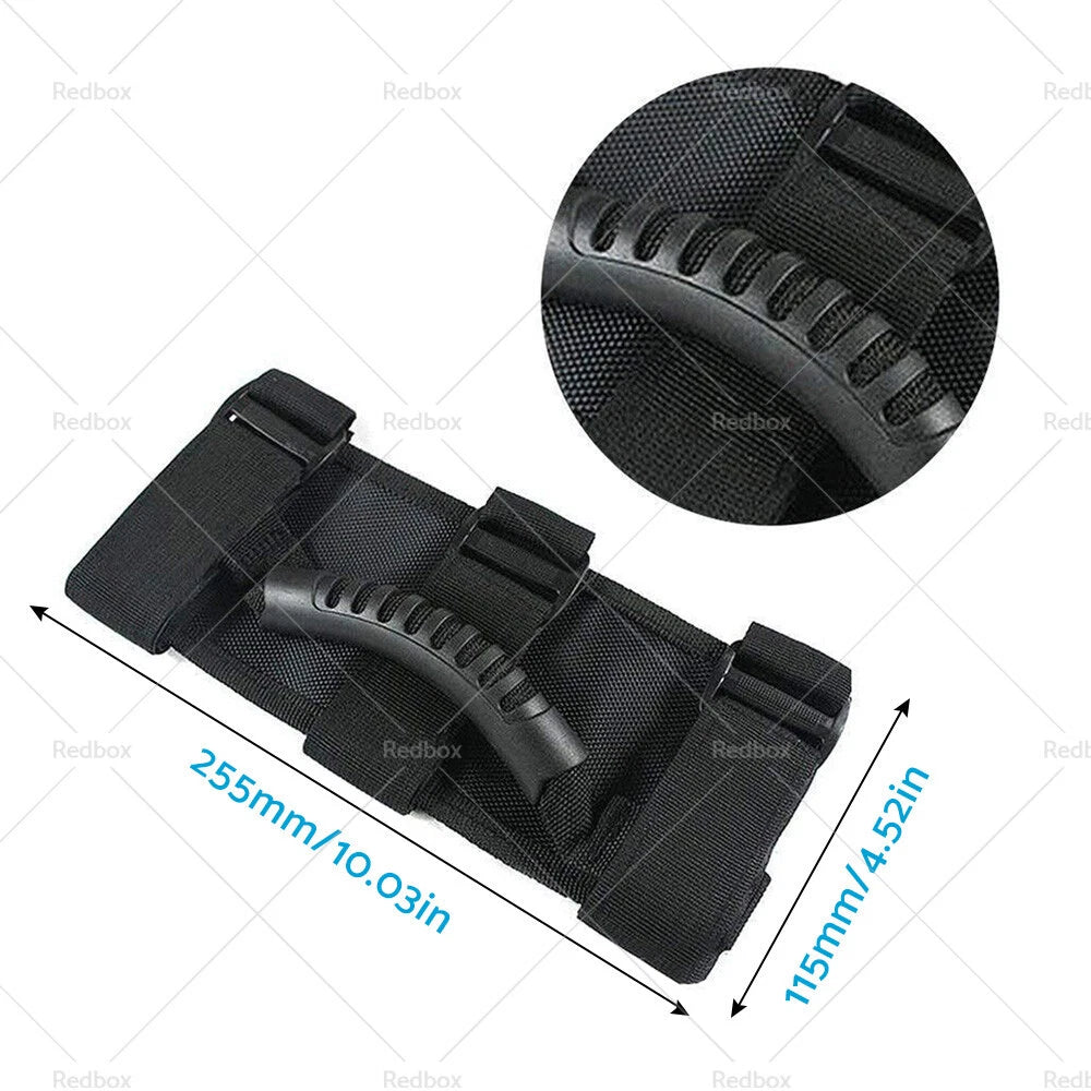2X Off Road Roll Grab Bar Handles for Jeep Wrangler (JT, JL, JK, TJ) Black