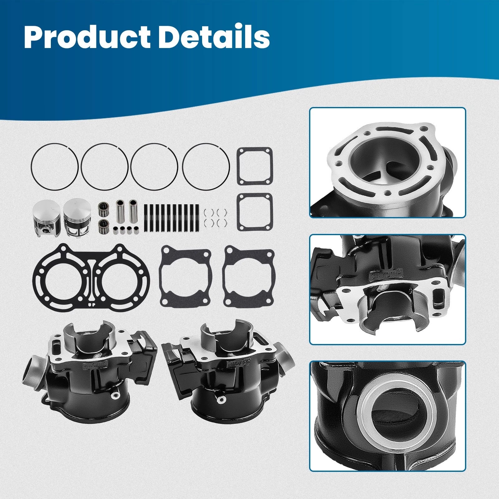 Piston Gasket Kit for Yamaha Banshee 350 YFZ350 (1987–2006) 64mm Bore