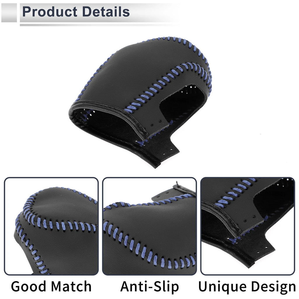 Gear Shift Knob Cover for Toyota Camry (2019–2022) Black Blue Faux Leather