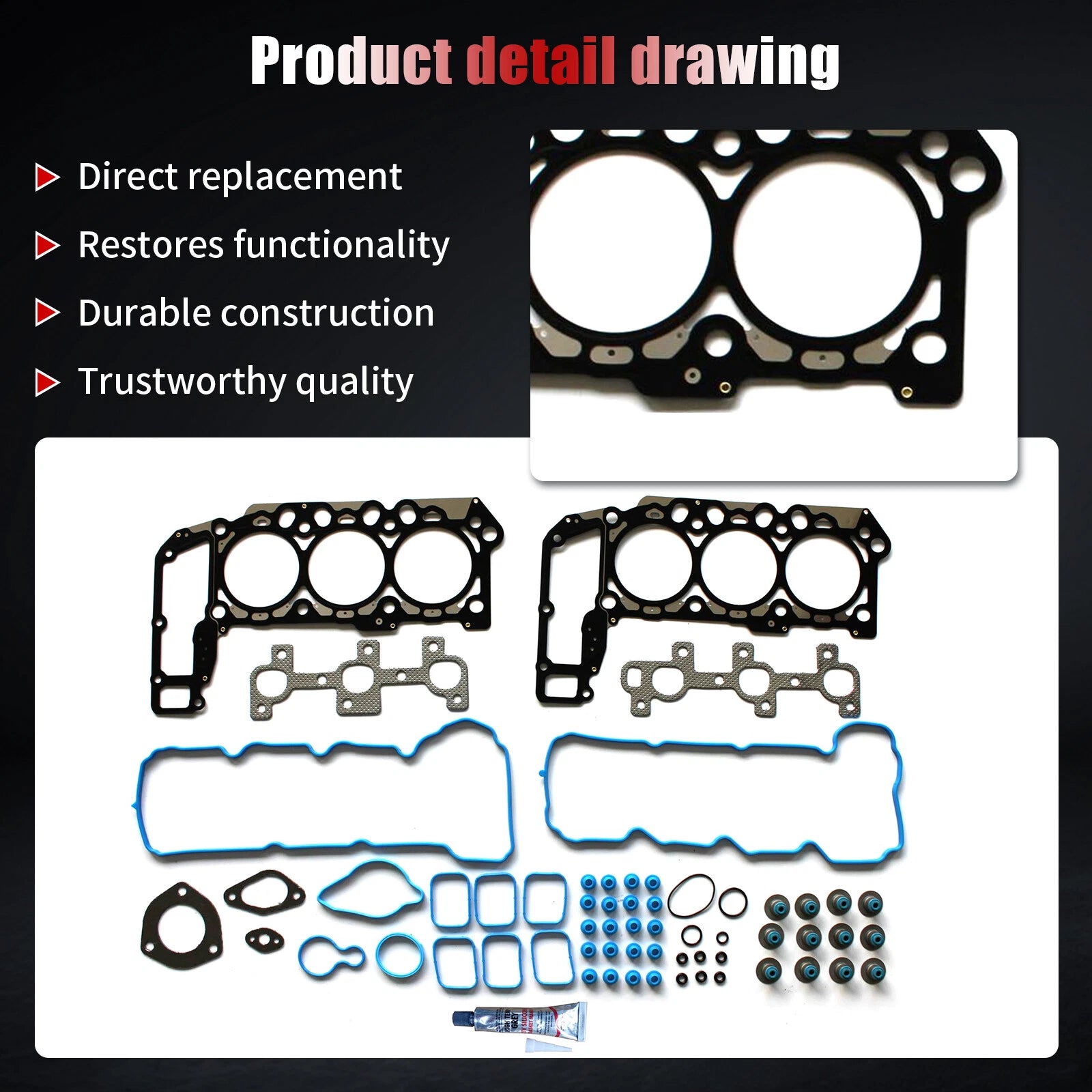 Head Gasket Set for Dodge Ram 1500, Dakota, Jeep Grand Cherokee, Liberty (2005–2012)