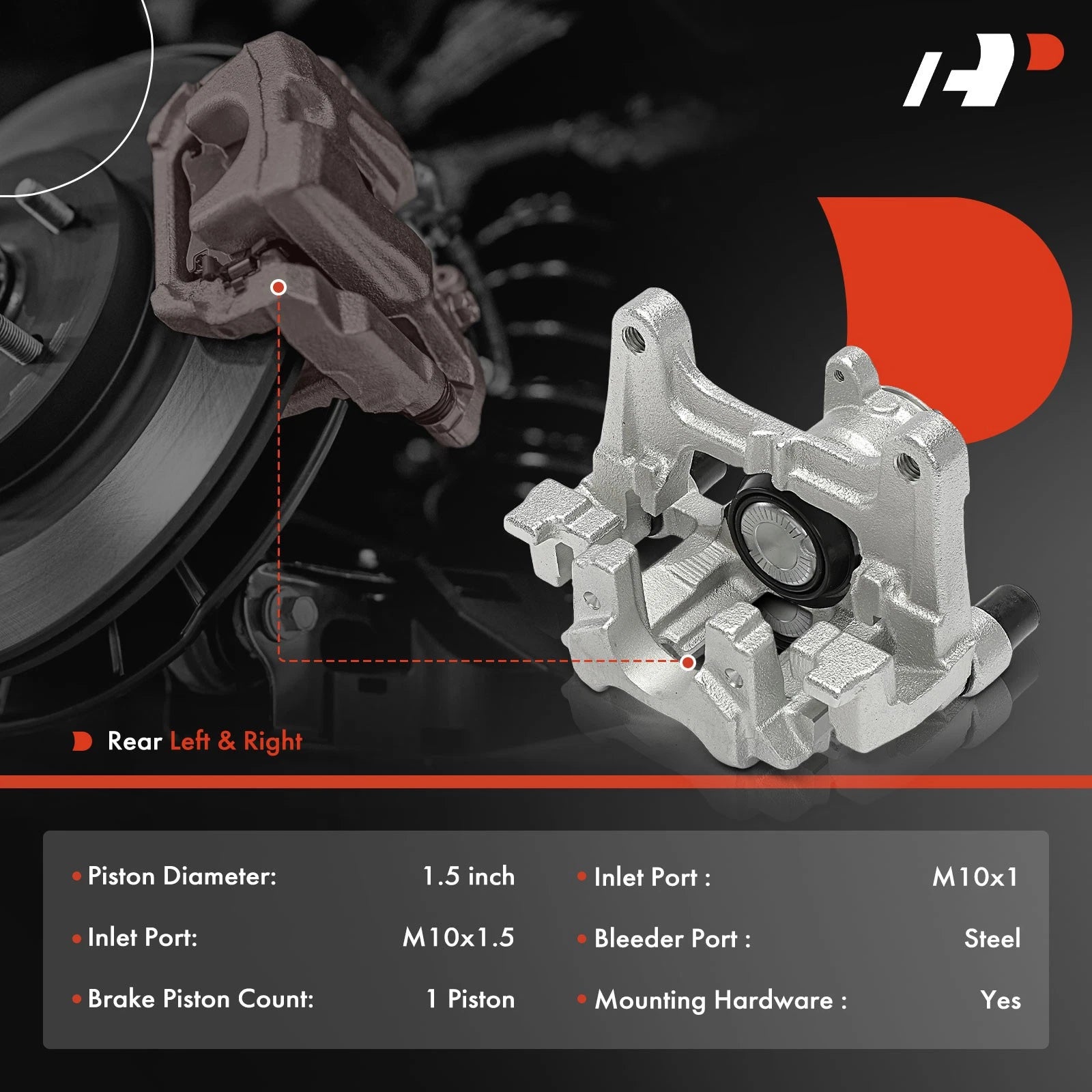Pair Rear Brake Calipers for Buick Envision (2016-2017)