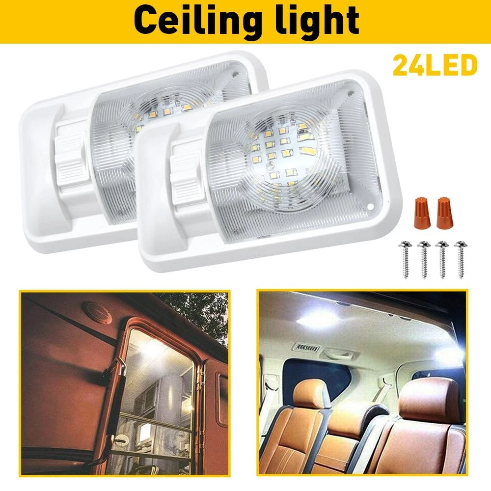 2pcs LED Interior Ceiling Light for RV Boat Camper Trailer (12V)