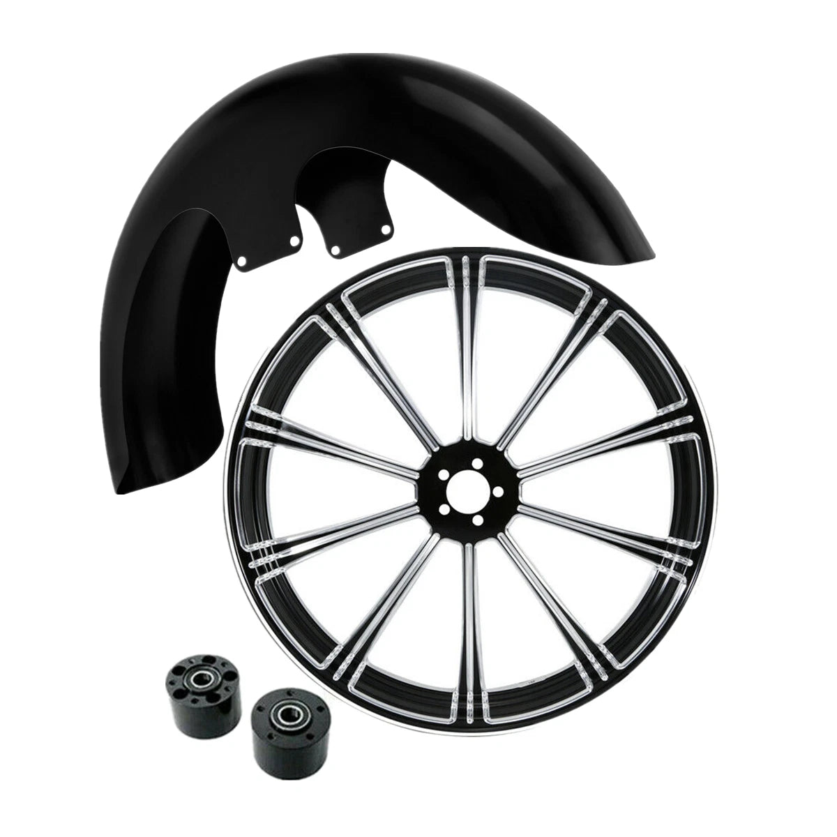 23" Front Wheel Rim & Dual Disc Hub & Fender for Harley Electra Glide (2008–2025)