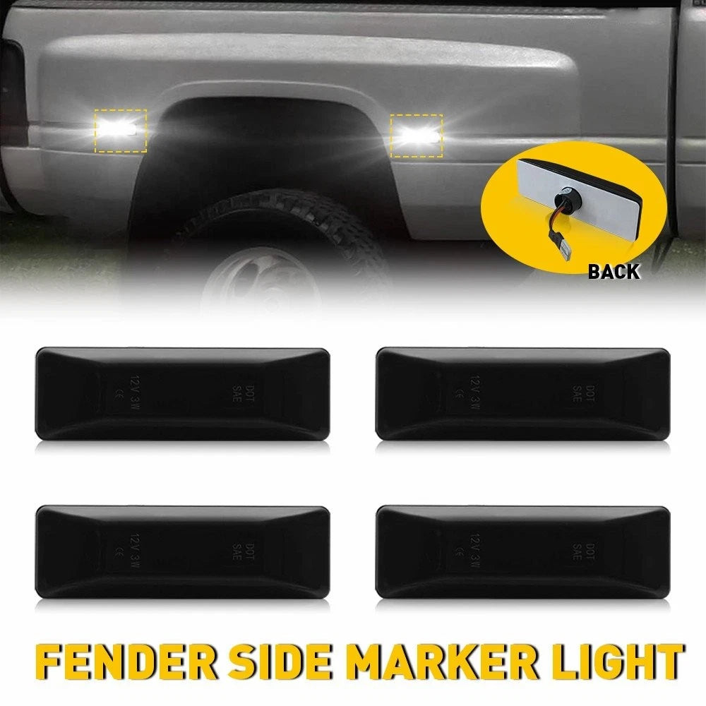 4X 55054958 LED Side Marker Light Smoked for Dodge Ram 1500 2500 3500 (2002–2023)