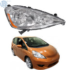 Right Side Headlight Assembly Halogen Chrome Housing for Honda Fit (2009–2011)