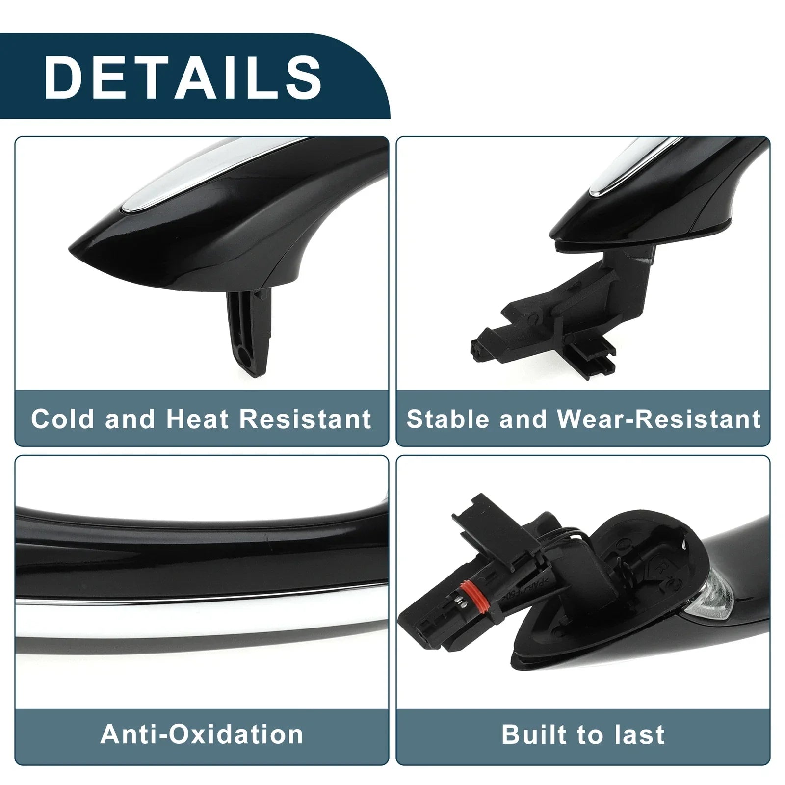 Exterior Door Handle for BMW F07 Front Right Black Silver Tone
