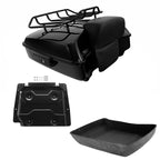 Black Chopped Trunk Backrest Rack Base Plate for Harley Road Glide (2014–2026)