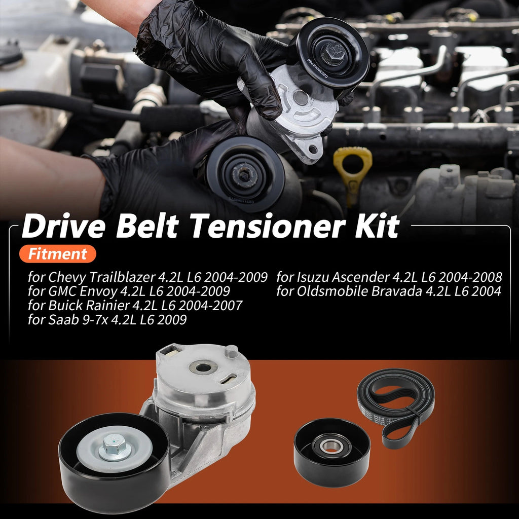 Set of 1 Drive Belt Tensioner Kit for Chevy Trailblazer 4.2L L6 (2002–2009) 12573024