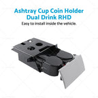 Dual drink cup coin holder ashtray RHD for VW T5 Touareg (2007–2010)