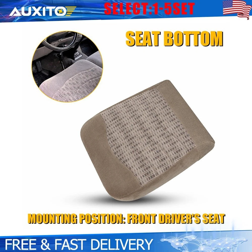 Tan Cloth Driver Bottom Seat Cover for Ford F250 F350 F450 F550 XLT (1999–2000)