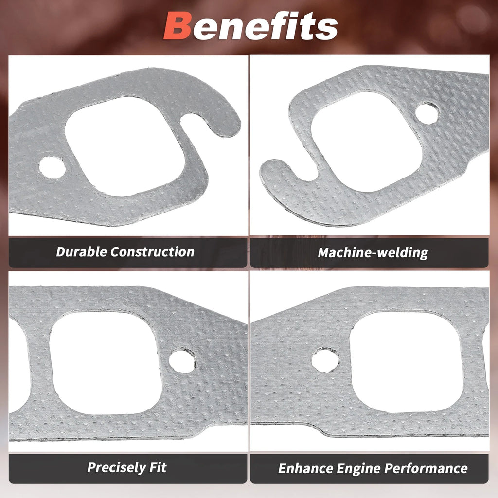 2X Exhaust Manifold Gasket for Chevy Isuzu Cadillac SBC Engine (1404)