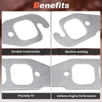 2X Exhaust Manifold Gasket for Chevy Isuzu Cadillac SBC Engine (1404)