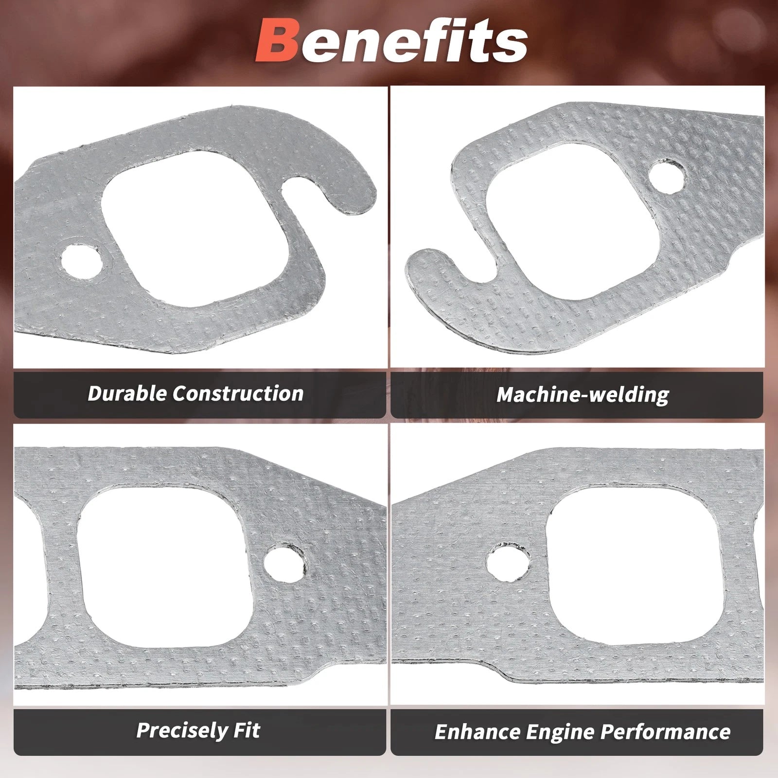 2X Exhaust Manifold Gasket for Chevy Isuzu Cadillac SBC Engine (1404)