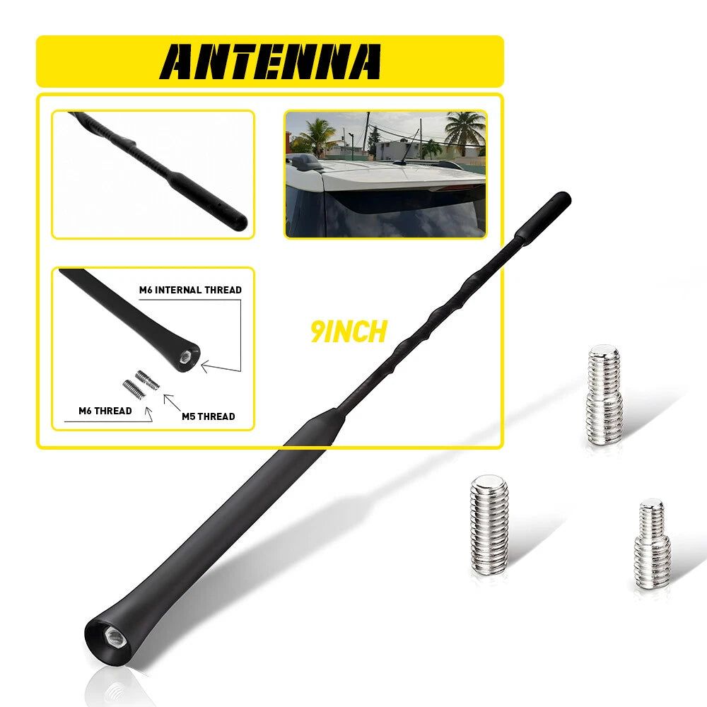 9" Power Antenna Mast for Ford Transit (2015â2025) Black