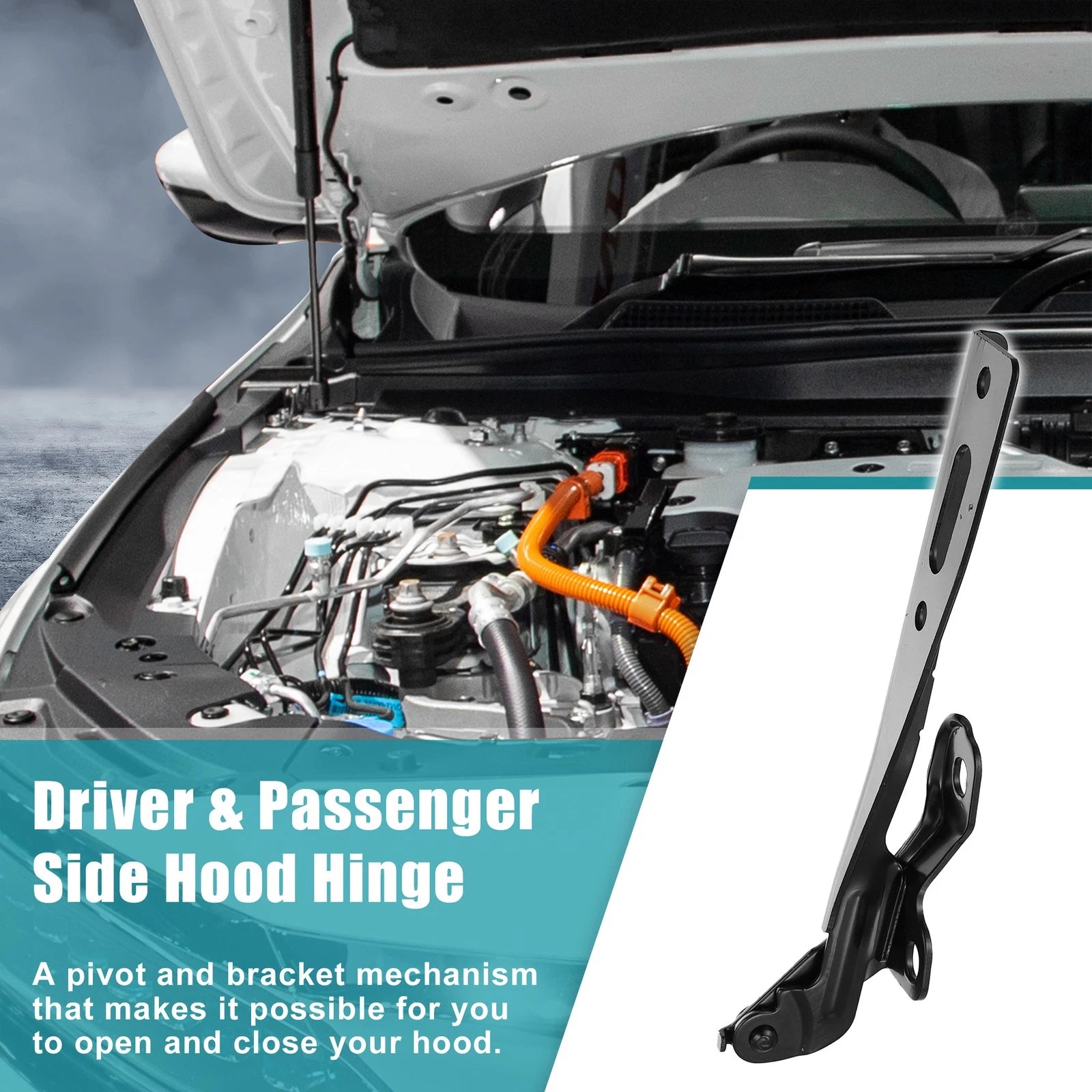 Set of 2 Hood Hinges for Honda (60170T2FA00ZZ, HO1236150)