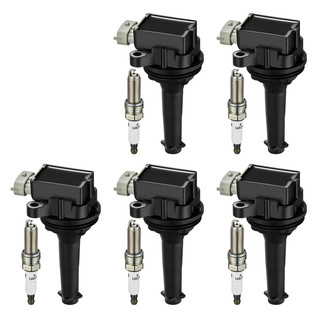 Set of 5 Ignition Coil Packs and Spark Plugs for Volvo V70 (2004–2007)