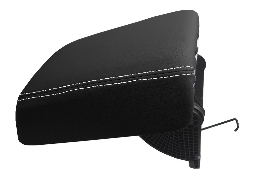 Leather Console Lid Armrest Cover for Chevrolet Malibu (2013–2015) White Stitch