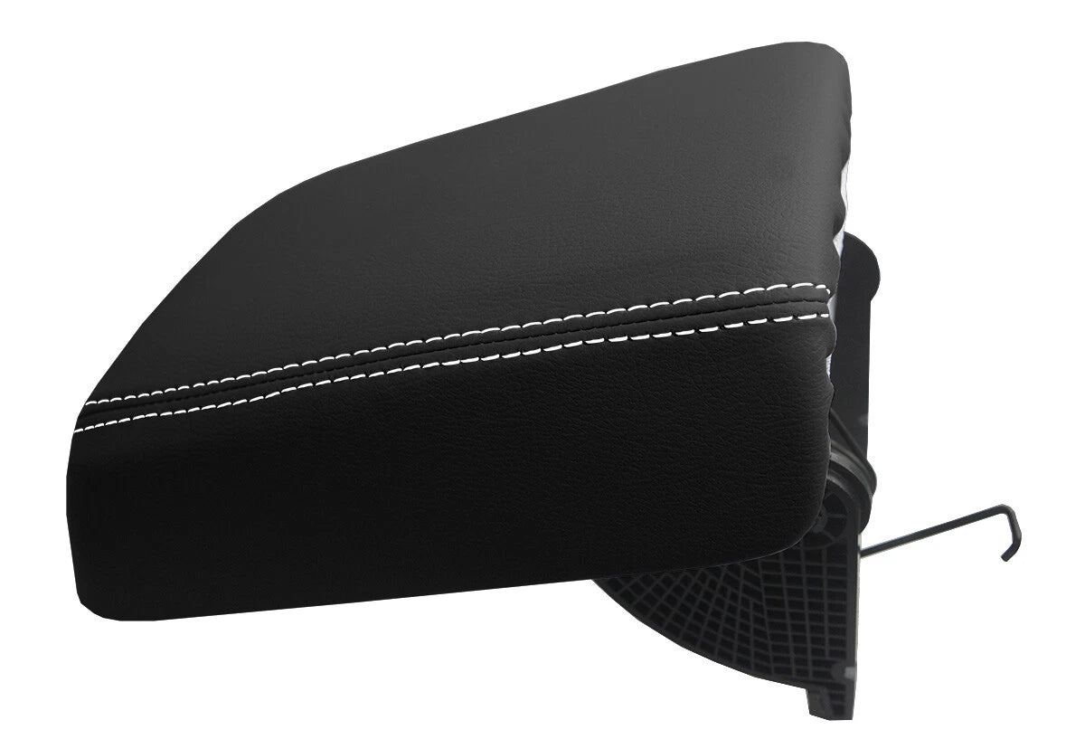 Leather Console Lid Armrest Cover for Chevrolet Malibu (2013–2015) White Stitch