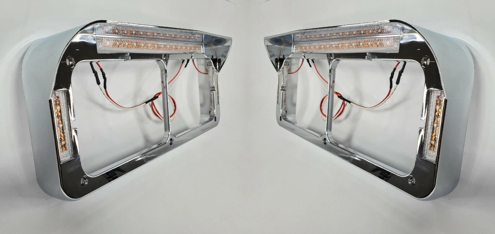 Headlight Bezel with Visor and Clear Lens LED Turn Signal for Dual 4x6 (2001–2007)