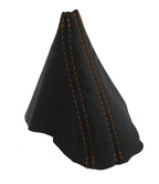 Leather Automatic Shift Boot Cover for Audi A6 (2005–2011) Orange Stitch