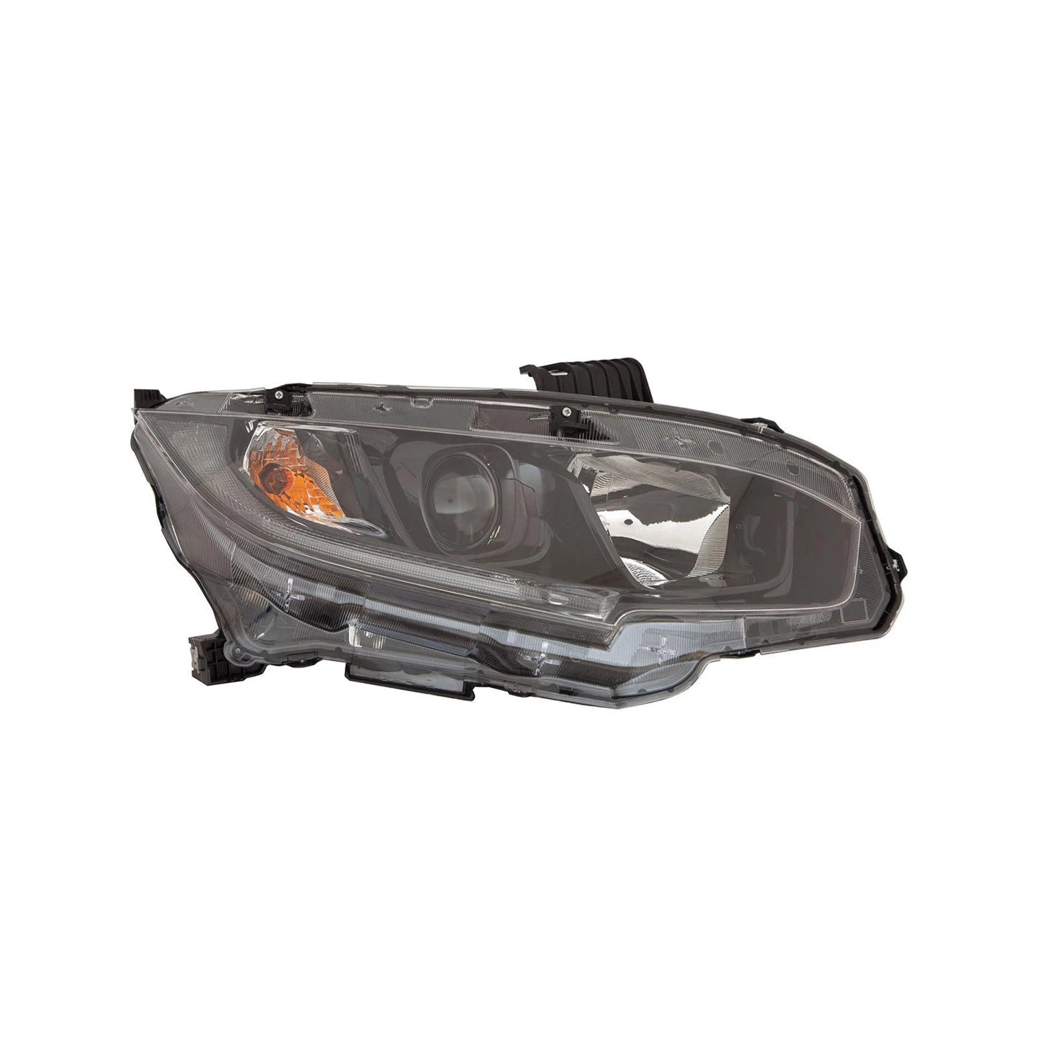Replacement Passenger Side Halogen Headlight Assembly with Black Bezel for