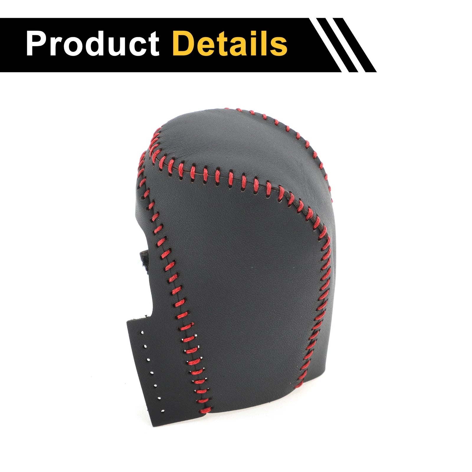 1 Pc Gear Shift Knob Cover for Honda Civic (2016–2021) Black Red Faux Leather