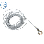 Winch Cable 3/16" × 100Ft Galvanized Steel with 1/4" G70 Slip Hook
