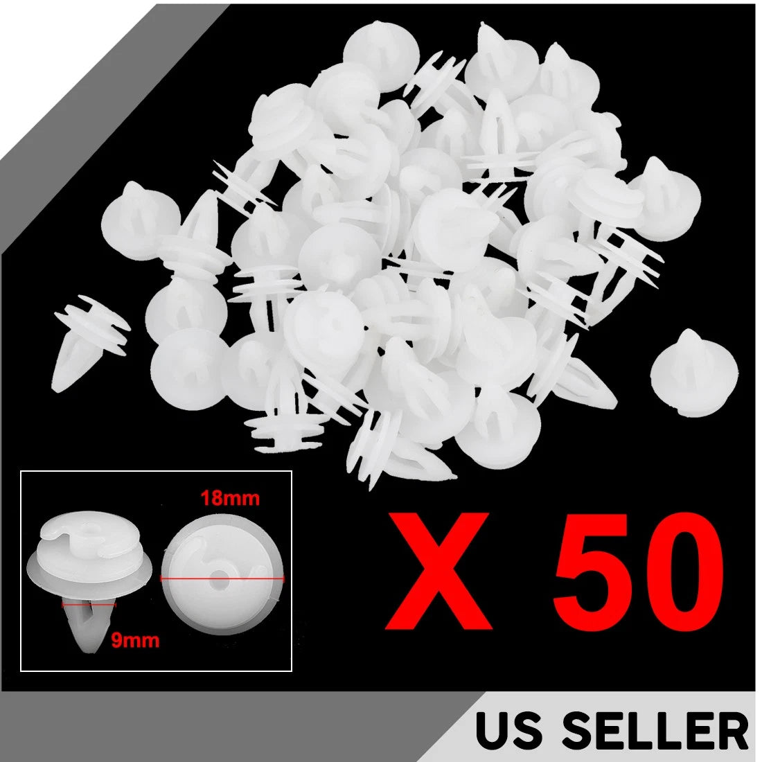 Set of 50 Push-in Plastic Rivets for BMW (702105292365)