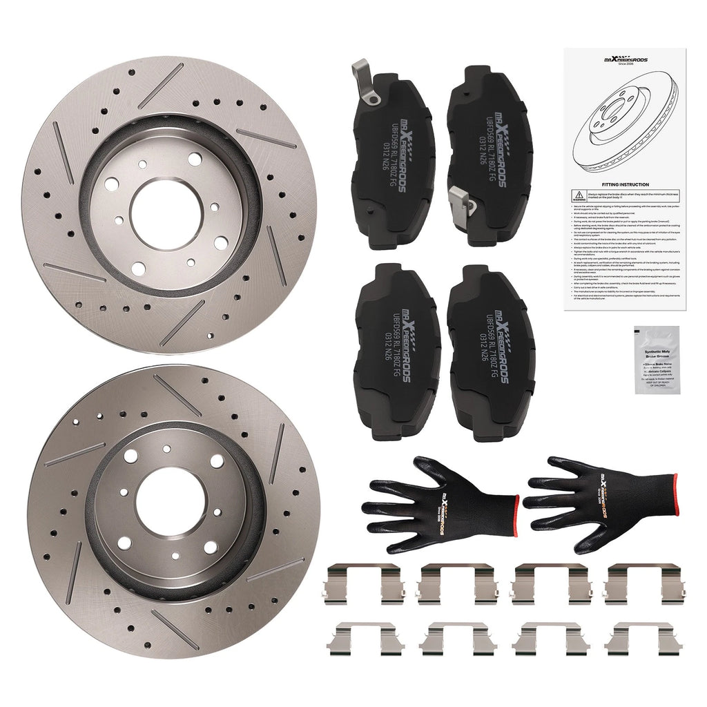 Set of 4 Front Brake Rotors and Pads for Honda Accord (1998–2002) S31243 D465A