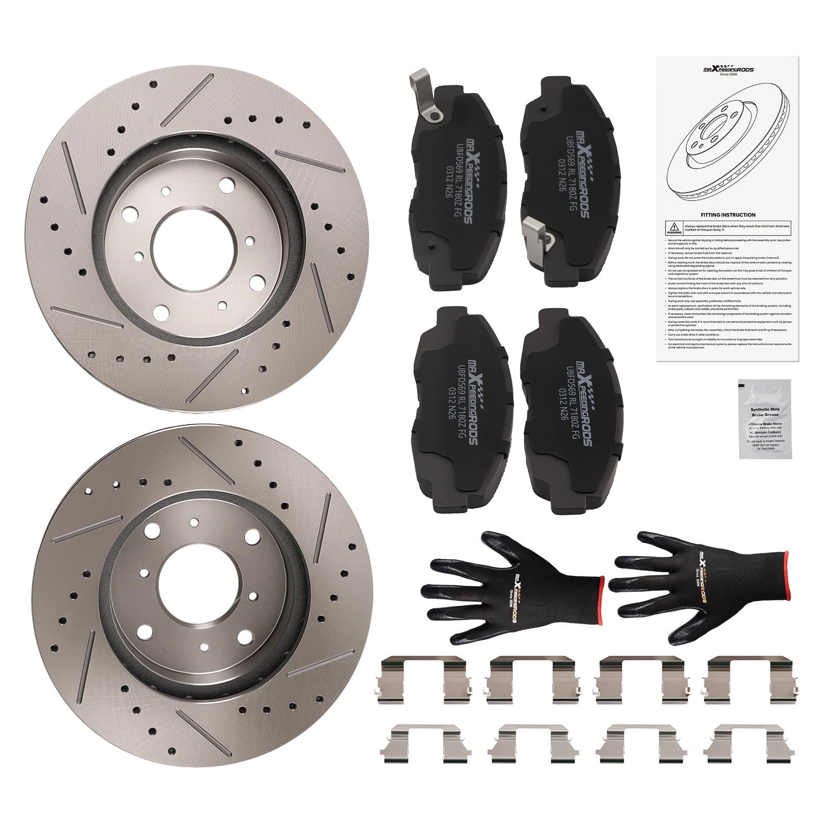 Set of 4 Front Brake Rotors and Pads for Honda Accord (1998–2002) S31243 D465A