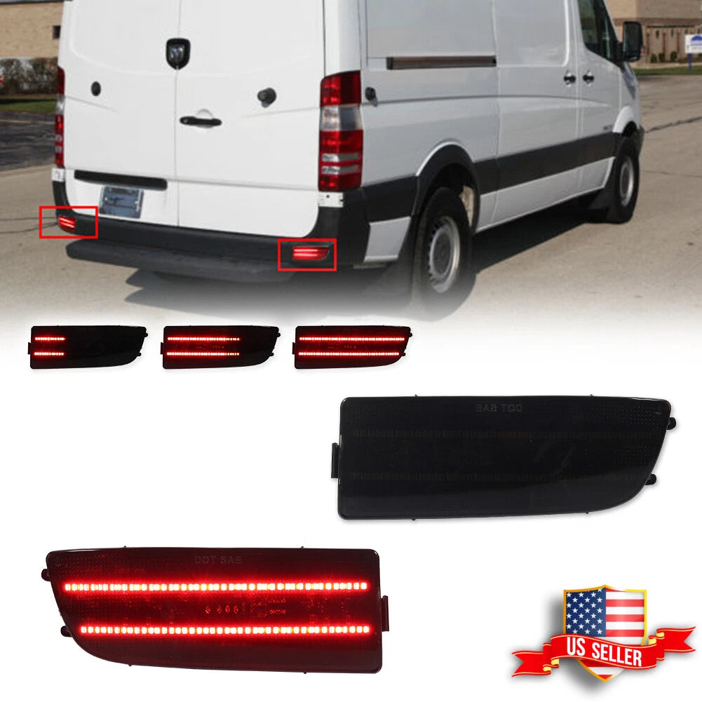 Smoked LED Rear Bumper Reflectors for Benz Sprinter (2007–2018)